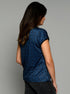 The Relaxed Tee - Blue Shibori / Blue Pinstripe
